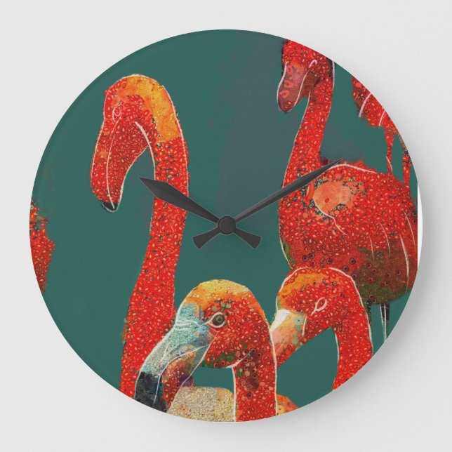 FLAMINGOS ART WALL CLOCK (Front)