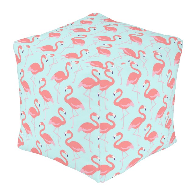 Flamingos background design outdoor pouf (Angled Front)