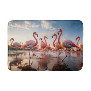Flamingos bath mat