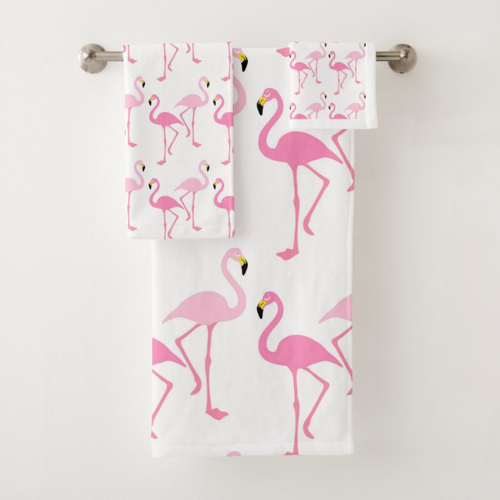 Flamingos Bath Towel Set Zazzle