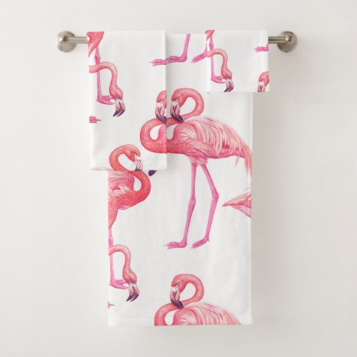 Flamingos Bath Towel Set