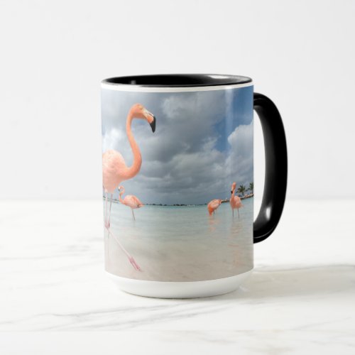 Flamingos Beach Aruba Mug