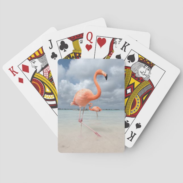 Flamingos Beach Aruba Poker Cards (Back)
