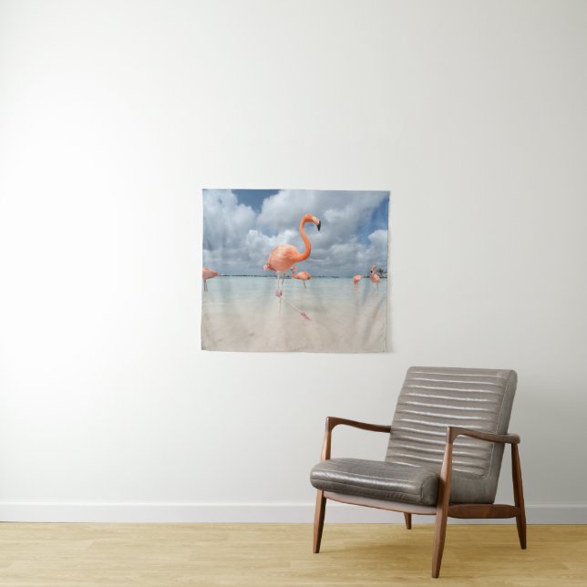 Flamingos Beach Aruba Tapestry (In Situ (Horizontal))
