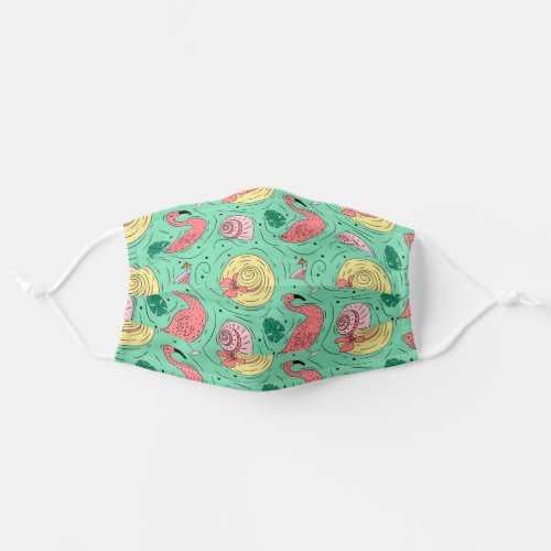 Flamingos  Beach Hats in the Pool Adult Cloth Face Mask
