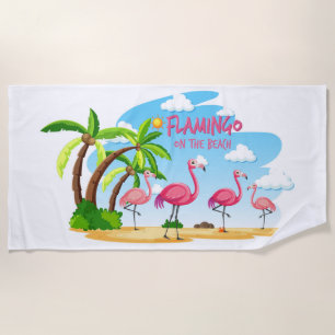 Flamingo's  beach towel