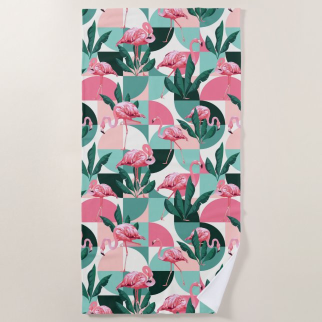 Flamingos  beach towel (Front)