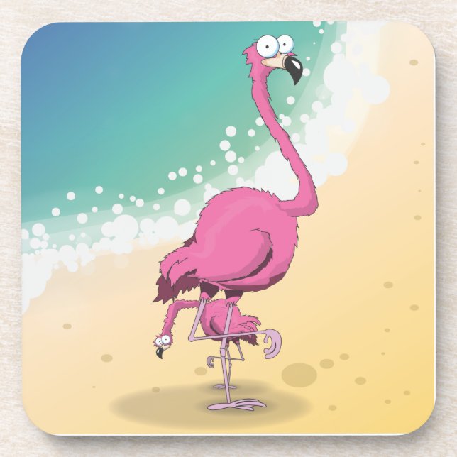Flamingos Beverage Coaster (Front)