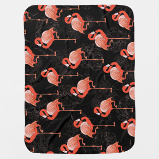 Flamingos Birds: Vintage Textile Design Baby Blanket
