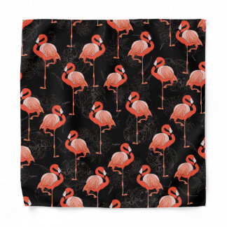 Flamingos Birds: Vintage Textile Design Bandana