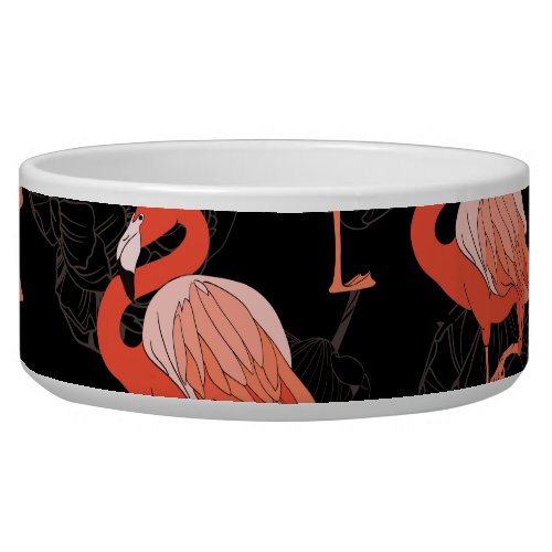 Flamingos Birds Vintage Textile Design Bowl