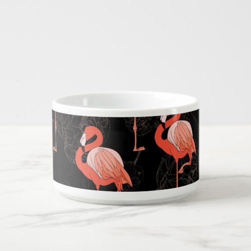 Flamingos Birds Vintage Textile Design Bowl