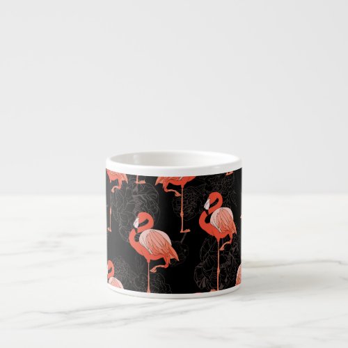 Flamingos Birds Vintage Textile Design Espresso Cup