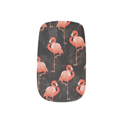 Flamingos Birds Vintage Textile Design Minx Nail Art