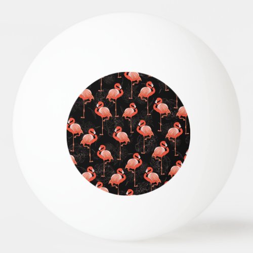 Flamingos Birds Vintage Textile Design Ping Pong Ball