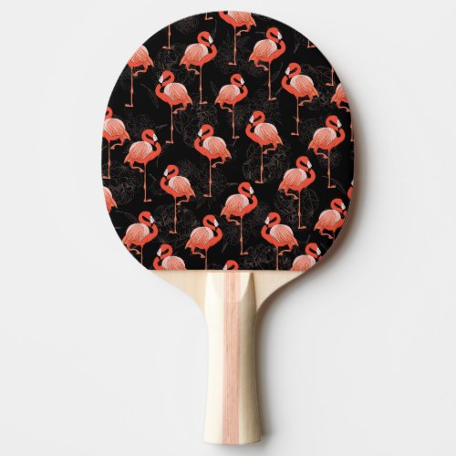 Flamingos Birds Vintage Textile Design Ping Pong Paddle