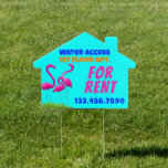 Flamingos Bright Aqua House Rent / Sale Sign