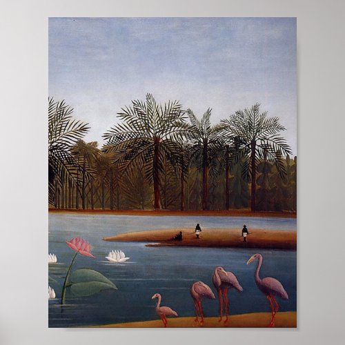 Flamingos by Henri Rousseau Poster