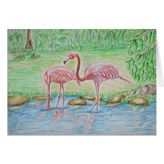 Flamingos Cards (Front Horizontal)