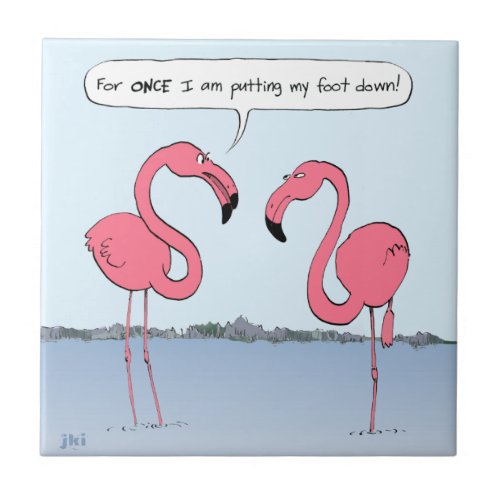 Flamingos Cartoon Ceramic Tile