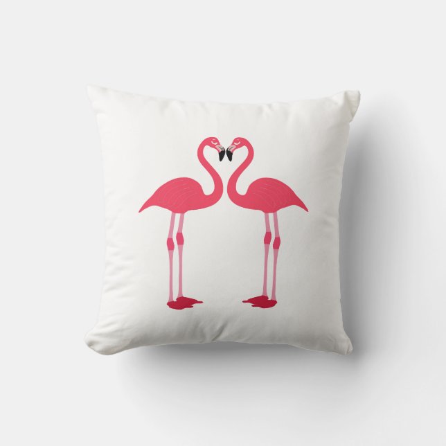 Flamingos cartoon throw pillow (Front)