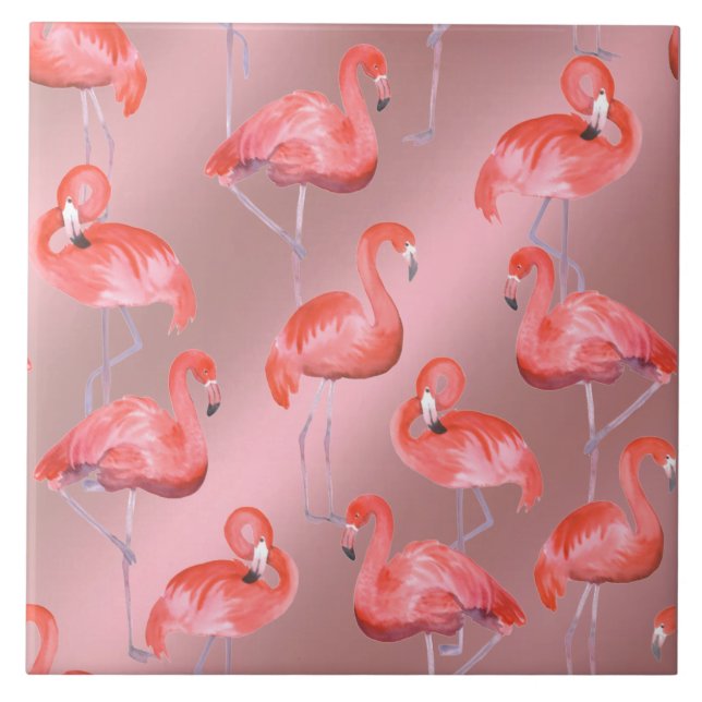 Flamingos Ceramic Tile (Front)