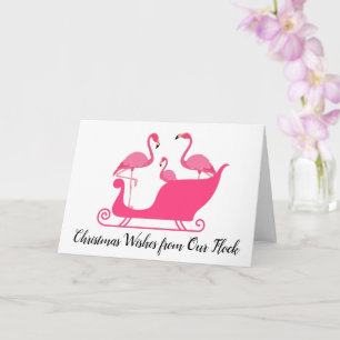 Flamingos Christmas Wishes from Our Flock Card
