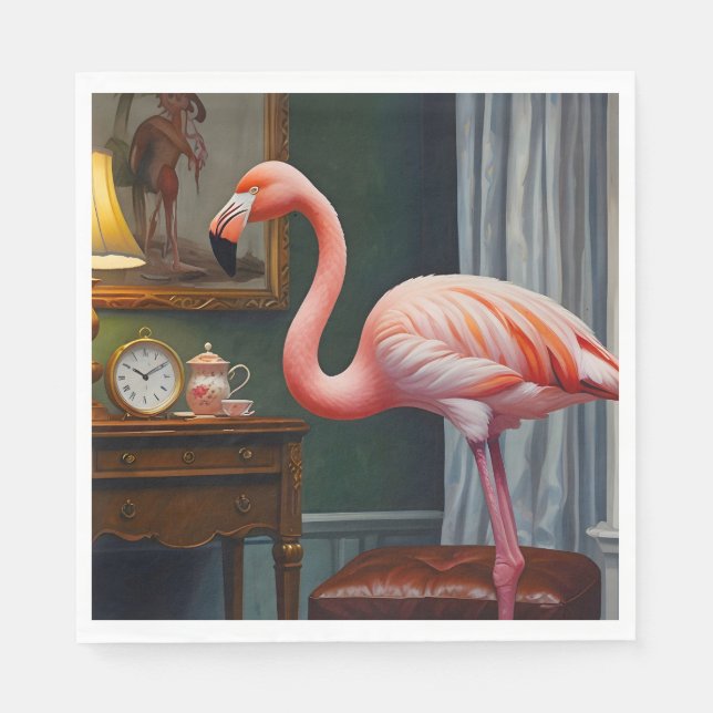 Flamingo's Cozy Corner Napkins (Front)