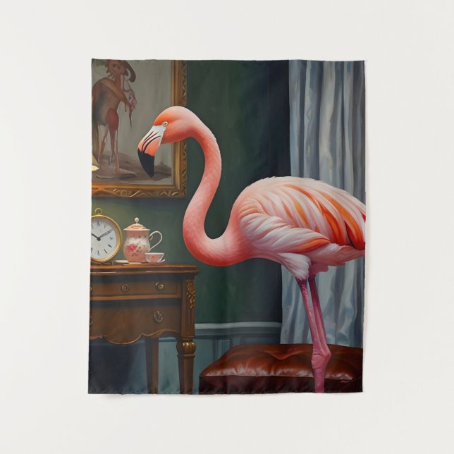 Flamingo's Cozy Corner Tapestry (Front)