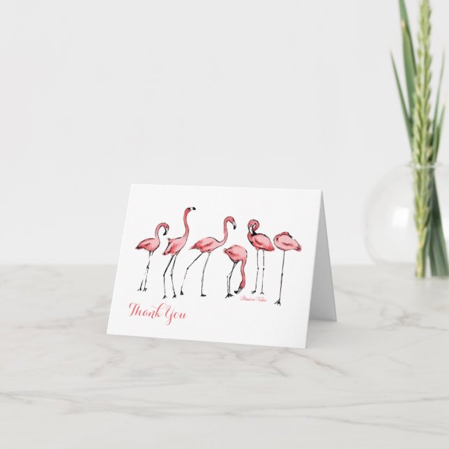 Flamingos - Custom Note Card (Front)
