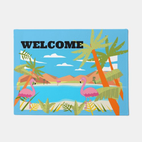 Flamingos Doormat