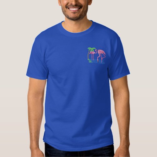 Flamingos Embroidered T_Shirt