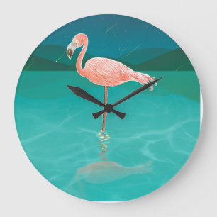 FLAMINGOS FAMINGO ART WALL CLOCK