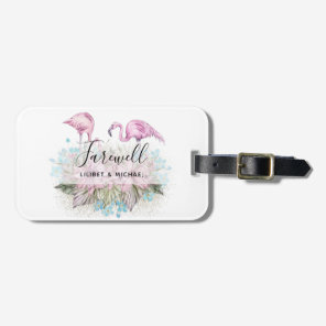Flamingos Farewell Goodbye Bon Voyage Gift Friends Luggage Tag