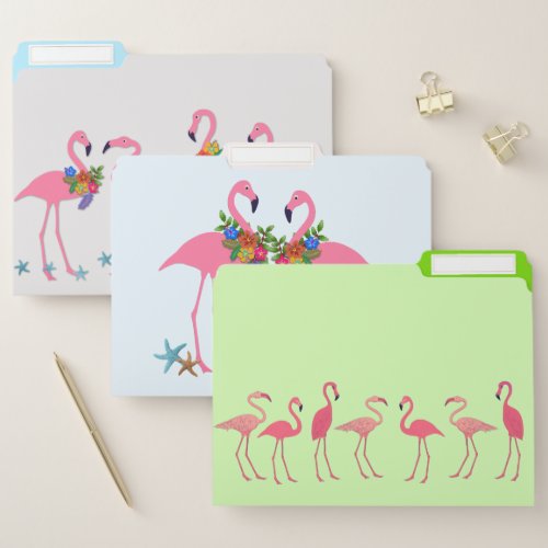 Flamingos File Folders Designs