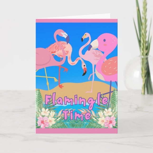 Flamingos Flamingle Time Party Invitation (Front)