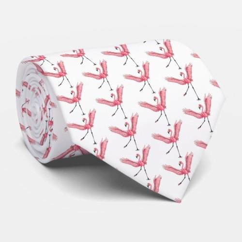 Flamingos Flapping Wings Neck Tie