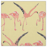 flamingos flax fabric