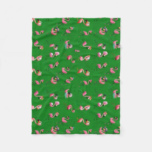 Flamingos Fleece Blanket (Front)