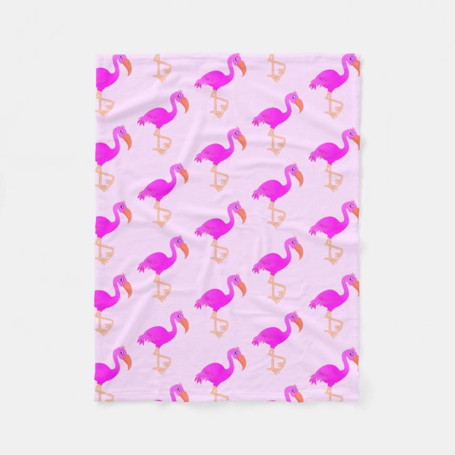 Flamingos Fleece Blanket - Happy (Front)