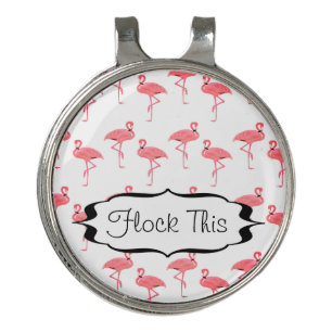 Flamingos Flock This Funny Flamingo Golf Hat Clip