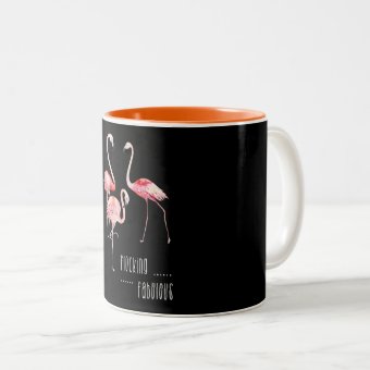 Flamingos Flocking Fabulous Funny Saying Gift Two-Tone Coffee Mug | Zazzle