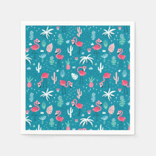 Flamingos, Flowers and Cactus Napkins