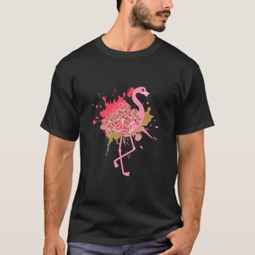 Flamingos Flowers Cute Flamingo  1  T_Shirt