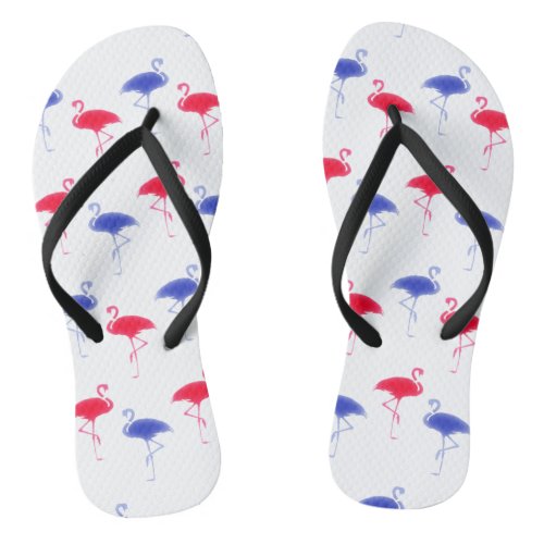 Flamingos Fourth of July Independence Day Flip Flops