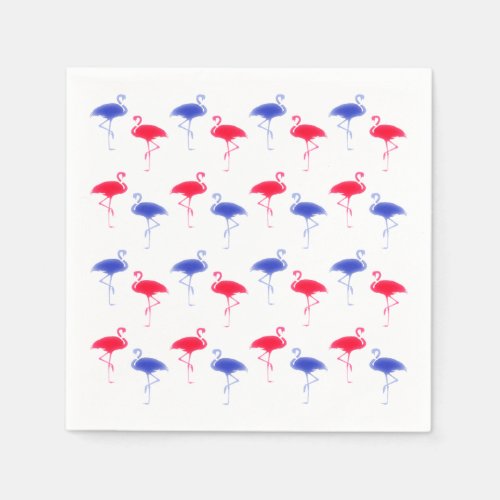 Flamingos Fourth of July Independence Day Napkins