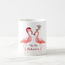 Flamingos funny christmas coffee mug