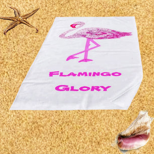 Flamingos Glory  Beach Towel