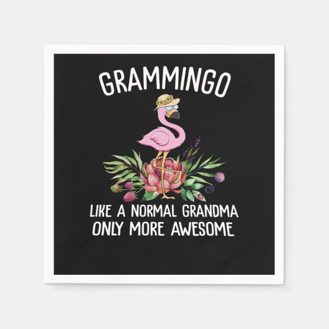 Flamingos | Grammingo Like A Normal Grandma Napkins (Front)