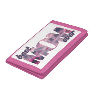 Flamingos in a dream world - best mom ever trifold wallet